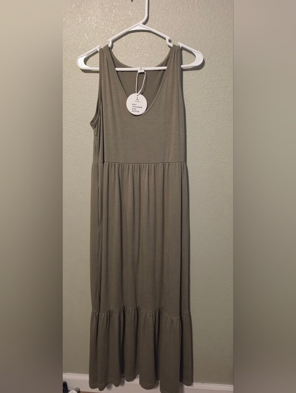 Sleeveless Olive Green Maxi Dress